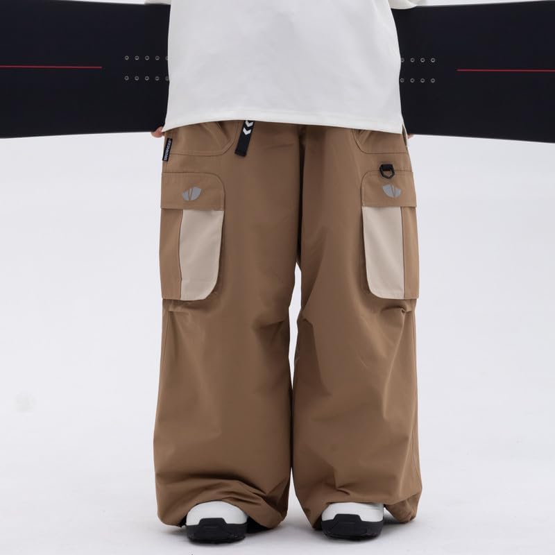 Snowshred Men's Baggy Windproof Cargo Snow Pants Mountain Insulated Ski Pants For Skiing Camping and Outdoor Adventures