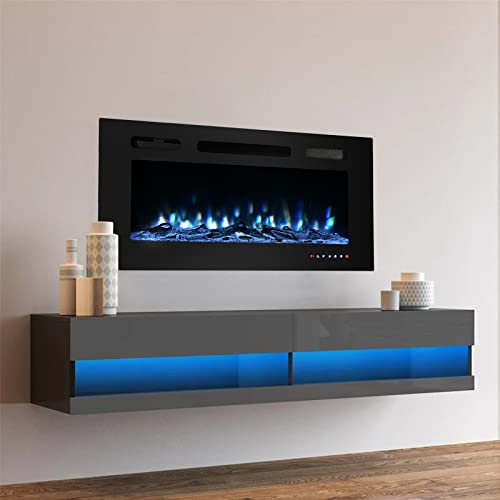 40 Inch Electric Fireplace Inserts, Quiet Wall Mounted Fireplace, Led Fireplace For Living Room, Recessed Electric Fireplace, Linear Fireplace, 750/1500W #TOP1