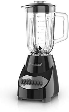 BLACK+DECKER 10-Speed Countertop Blender, BL2010BG, 6-Cup Glass Jar, Dishwasher-Safe, Stainless Steel Blade, Suction Feet