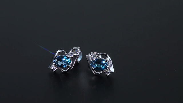 Orecchini A Perno Ravishing Impressions In Argento 925 Con Topazio Blu – Fatti A Mano, Pietra Larimar E Topazio