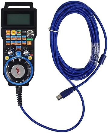 CNCTOPBAOS 6 Axis USB Wired Mach3 Handwheel MPG,Remote Hand Control E-Stop,CNC Router Electronic Manual Pulse Generator Controller for CNC Milling Lathe Engraving Machine LHB04B-6