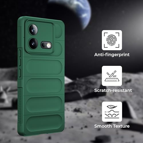 Image of A rtistque Liquid Silicone Stripes Back Cover Case for iQOO Neo 8 5G | with Camera Protection | with Inner Fabric | Anti Slip Grip | AirBag Case - Green