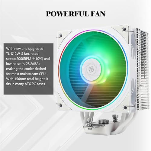 Image of Thermalright Assassin Spirit 120 EVO WHITE ARGB CPU Cooler Air With 4x6mm HeatPipes, TL-S12W-S PWM Fan Heatsink CPU Cooler,156mm High, for AMD:AM4 AM5 /Intel 1700 /1150 /1151 /1200(AS120 EVO WHITE ARGB)