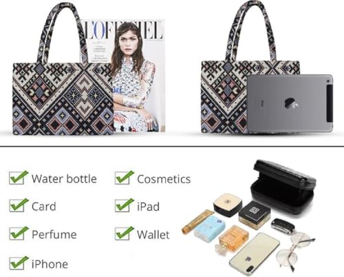 Image of Stylish Jute Tote Bag For Office and Laptop, Shopping Shoulder Bag, Shoppers Tote Handbags Lightweight Waterpoof Big Size, Grocery Bag, Eco Friendly Bags For Shopping For Women