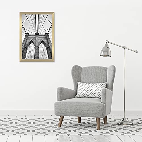 Americanflat 20x30 Poster Frame with Polished Plexiglass - Gold Picture Frame - Wide Photo Frames Made of Engineered Wood for Vertical or Horizontal Wall Display - Epic Collection - Gold