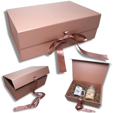 Luxury Rose Gold Gift Box with Tissue Cover