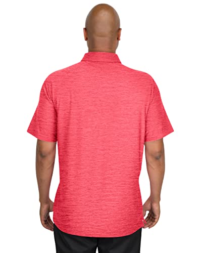 Image of Three Sixty Six Golf Shirts for Men - Dry Fit Short-Sleeve Polo, Athletic Casual Collared T-Shirt, Salmon Red, Large