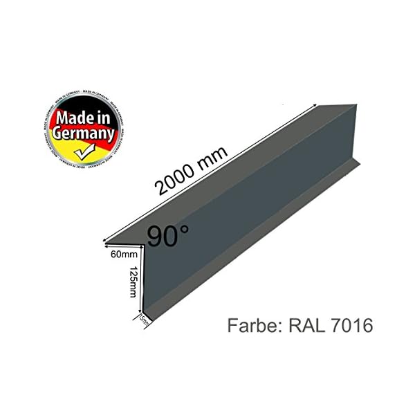 Ortblech Ortgangblech Ortgangwinkel 2000mm lang 60mm x 125mm Winkel Dach-Abschluss-Blech Dachrandblech Dach Kantblech… – Bild 3