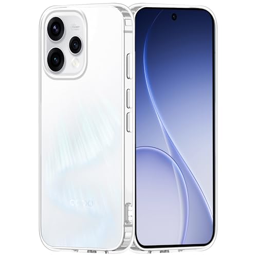 Image of Amazon Brand - Solimo Compatible with Oppo Reno 15 5G Case Cover Transparent Non-Slip Hard PC Shockproof Bumper Protective Back Cover - Clear