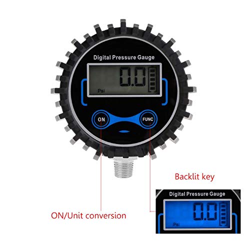 Medidor de presión 0-200PSI Digital LCD medidor de presión de neumáticos Coche Aire PSI medidor manómetro probador de presión de neumáticos 1/8 NPT