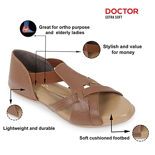 Image of DOCTOR EXTRA SOFT Women's Sandals Ortho Care Orthopaedic Diabetic Daily Use Dr Sole Footwear Casual Stylish Chappals Slippers for Ladies & Girl's K-537
