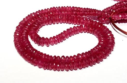 Rubis naturel facetté heishi en fil de 40cm pour concevoir un bijou chargé d'histoire