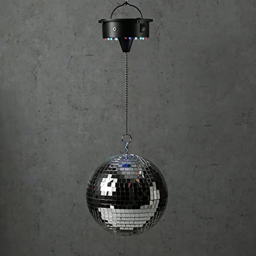 Boule à facettes avec moteur LED à changement de couleur 20cm - 4