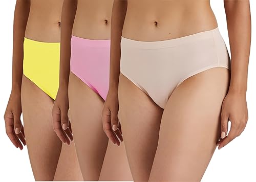 Image of Peach Blossom Women's Cotton Panty | 100% Cotton Bio-Washed Hipster Panties for Women | Full Coverage Grip Fit | Plus Size Hipster Pack of 3