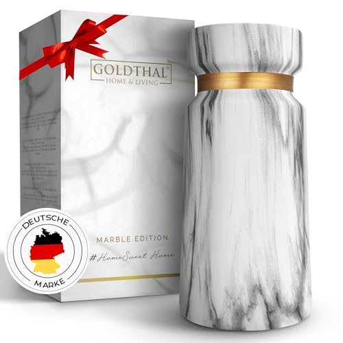 Goldthal Jarrón de cerámica premium en estilo boho para flores, hierba de la pampa, flor seca, altura 22 cm, aspecto de...