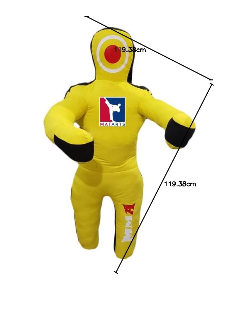 Matart - Sac de frappe pour enfant - Style judo - Jaune - 119,4 cm