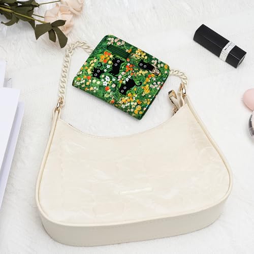 Image of Gostwo Small Wallet for Women, Slim Bifold Credit Card Holder, Compact RFID Blocking Cash Wallet, Billfolds Thin Leather Zipper Pocket, Mini Wallet Gift for Ladies Teen Girls Travel with ID Window