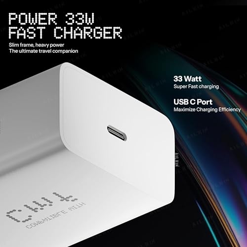 Image of 33W Fast Charging Adapter GaN Charger, for iPhone, Samsung, All Android Smartphones, MacBook Air & Other Devices, Type C PD Charger, PPS Technology for Samsung