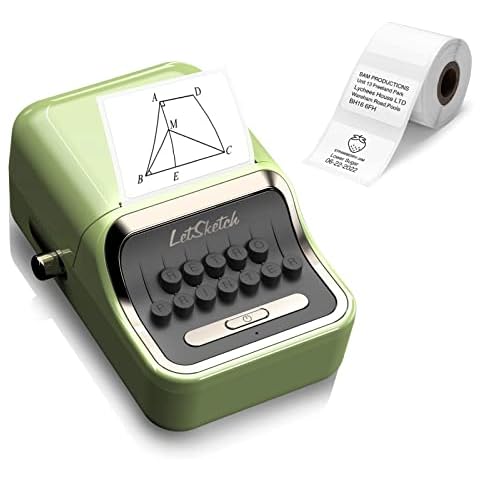 MOSTOP Label Maker Machine, Bluetooth Barcode Label Printer Sticker Maker Machine, Printing Size 52mm, Wireless Handheld Label Machine For Home, Office, School with 1 Roll 40 * 30mm Label Cover