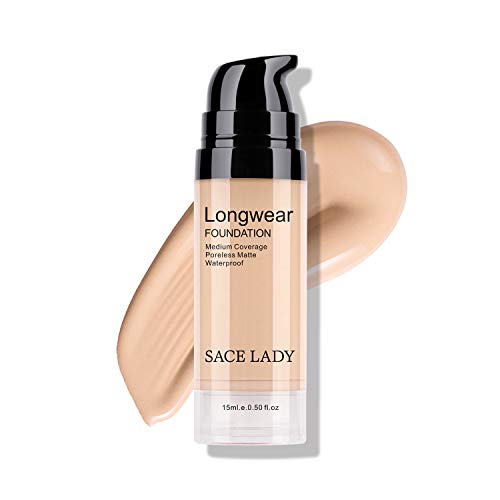 Sace Lady Matte Liquid Foundation, Long Wearing Flawless Foundation With Medium-Full Coverage, Poreless Face Makeup, 0.50Fl Oz/15Ml, Fair #TOP1