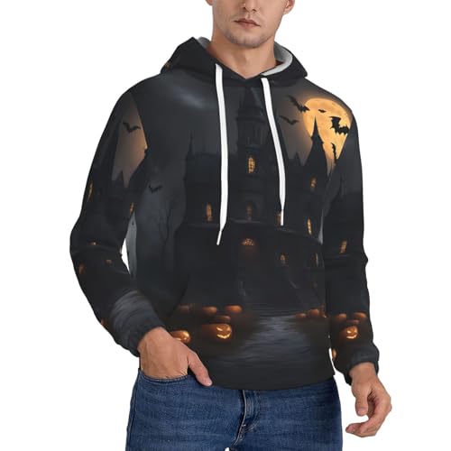 Sweat à capuche homme gothique Halloween pull chaud léger décontracté