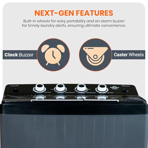 Image of Power Guard 7Kg Semi Automatic Top Loading Washing Machine (PG70WM-BKGY-OP-WW,Black Grey)