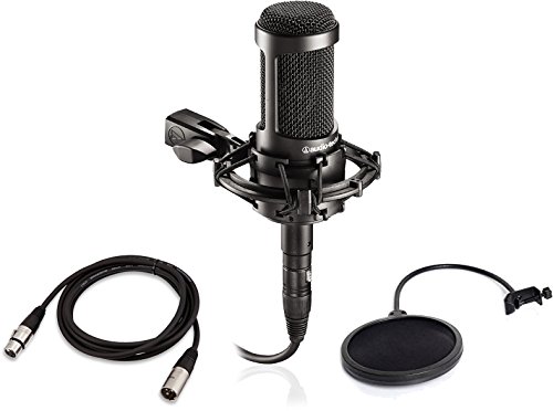 Audio-Technica AT2035 Large Diaphragm Studio Condenser Microphone Bundle #TOP18