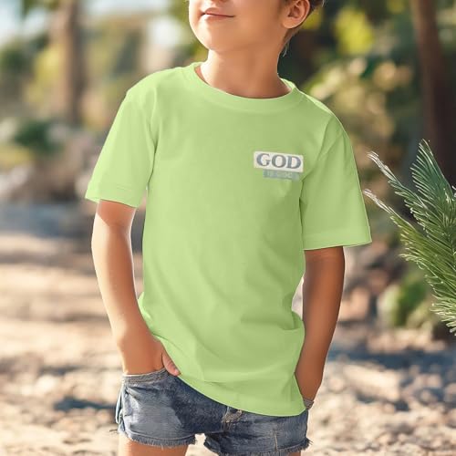 Image of KEEVICI Boys God is Good Shirt Christian Faith Shirts for Kids Jesus Beach Palm Tree Hawaiian Tshirt Graphic Tees Cotton Tops