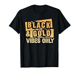 Black and Gold Vibes Only Inspirational Graphic T-Shirt