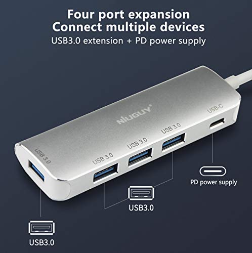 Image of K1-HUB Type-C to USB 3.0 HUB, Supports OTG Protocol, has PD Function, 5 in 1 expands 4 USB3.0 Ports, 1 TPYE-C. It is Suitable for Tablets, Mobile Phones and notebooks with TPYE-C Ports.