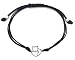 MASBARATA.ES Bracelet Fil Chat Coeur en Argent Sterling 925/1000 Noir
