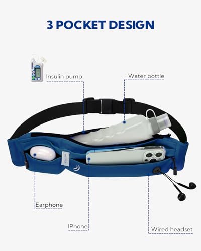 Image of WATERFLY Running Belt Fanny Pack: Runner Marathon Jogging Waist Pack Sport Workout Exercise Fitness Phone Holder Belt for Men Women Jogger Slim Waistband