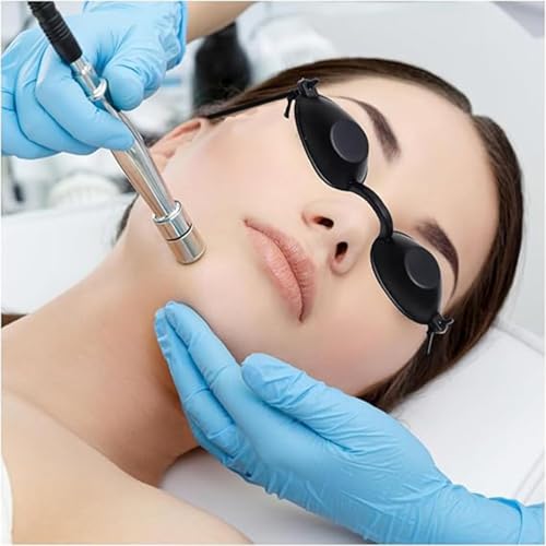 FeiOne 4 Stück UV Schutzbrille, Solarium Brille, Augenklappe Infrarot Solarium Schutzbrille, für Lasertherapie,IPL-Haarentfernung,UV-Schutz,Sonnenbrille(Schwarz und Lila)