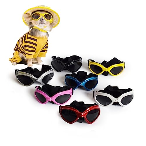 ibasenice Dog Sunglasses Pet Goggles for UV Protection Stylish Eyewear for Cats and Dogs for Outdoor Adventures Red