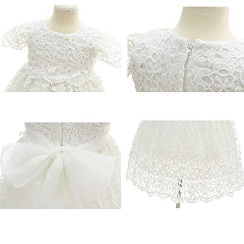 Silver Mermaid Baby Girls Baptism Dress Lace Christening Gown For Infant And Toddler(12M,Ivory White) #TOP4