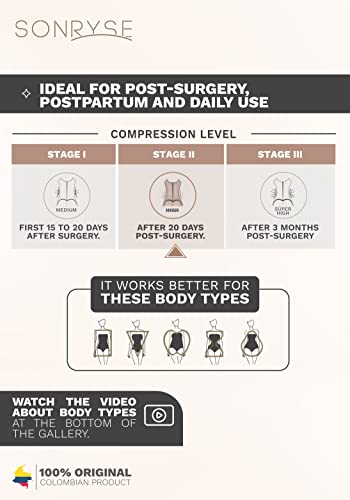 Sonryse 072Bf Shorts Modeladores para Levantamento de Bunda para Mulheres Fajas Colombianas Reductor