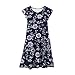 Girls Floral Print Summer Flowy Dress, Cute Flutter Sleeve Crewncek Casual Tiered Swing A-Line Dresses for 4-15 Years