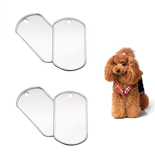 Orgrimmar 100 Pcs Dog Tags Shiny Stainless Steel Military Spec Rolled Edge Backing Dog Tags For Dogs Engraved- Blank #TOP4