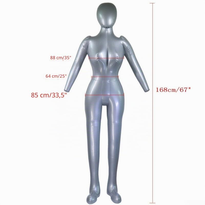Niceminiwall Mannequin gonflable pour femme - Modèle de mannequin - Aspect professionnel - 165 cm de haut - En PVC - Pour femme