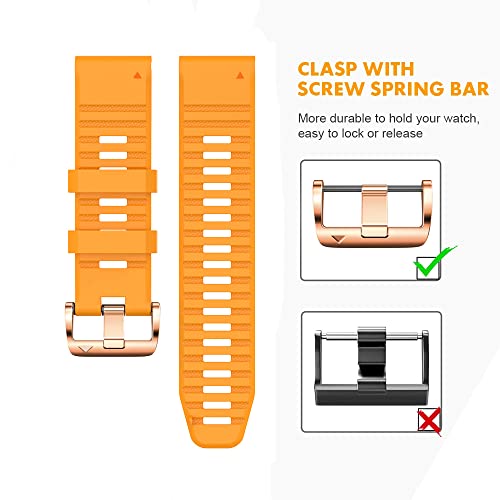 Correa de silicona de 20mm para Garmin Fenix 7s con hebilla premium oro rosa 5