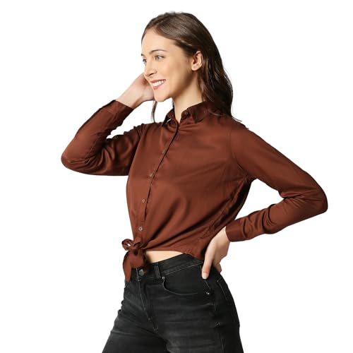 Image of Pepe Jeans Women's Gertrude Crop Shirt with Hem Tie Up