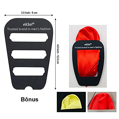 Eksel 25 Pack Pocket Squares For Men Handkerchief Assorted Solid Colors Set Party Weddings Elegance Collection #TOP3