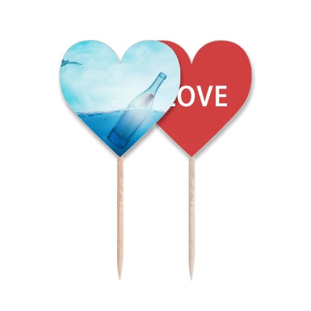 Palillo de dientes con bandera de corazón para decorar cócteles en fiestas temáticas y eventos
