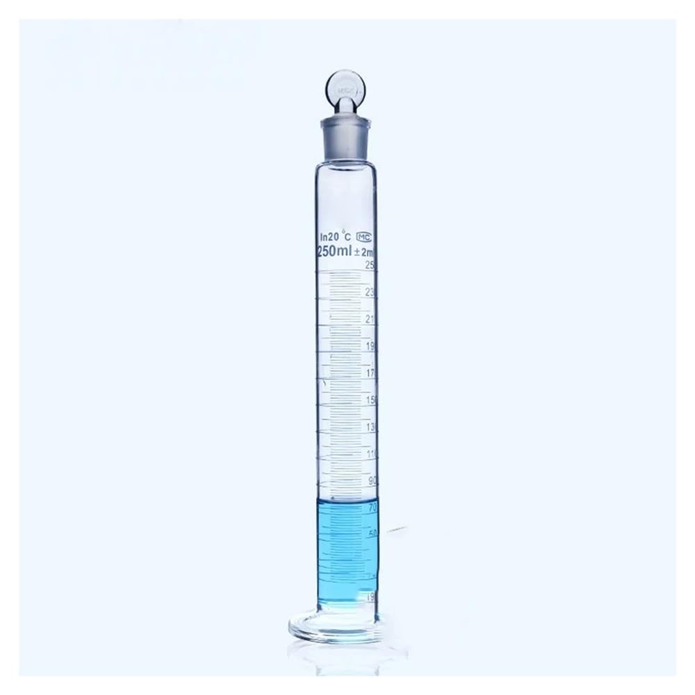 Cristalería de Laboratorio Probeta graduada de vidrio con tapa de 10 ml a 1000 ml for laboratorio. Botellas de vidrio con tapa.(1set (see as below))