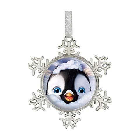 XUTAI Snowflakes Custom Personalized Image Glass Dome Ornament Christmas Ornaments Home Decoration (Lovely Penguin) Cover