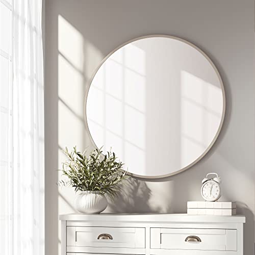 Buy Barnyard Designs 30 inch Round Mirror, Modern Bathroom Mirrors for