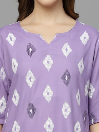 Image of Stylum Women's Cotton Ikat Print Rayon Pajama Set