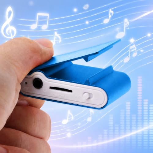 Image of BIGASUO Portable Mini Metal Clip MP3 Player Sport Music Player with SD /TF Card Slot (Random Color Memory Card Not Included, Light Blue