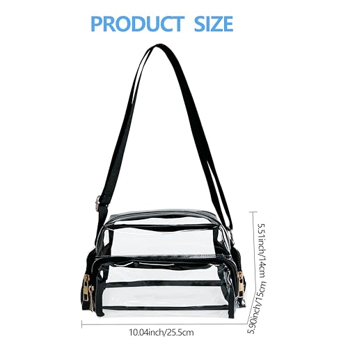 Clear Stadium Messenger Bag for women, PVC Shoulder Purse with Adjustable Strap, clear crossbody bags for Concerts2