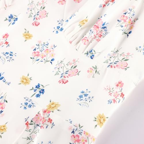 Belle Poque White Floral Sun Dresses for Women 2026 Spring Summer Midi Garden Wedding Guest Spaghetti Tea Party Dress M — view 2